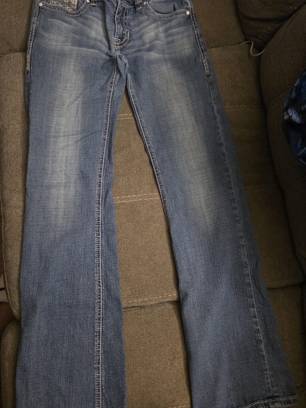 Rock & Roll Cowgirl Faded Blue Flare Jeans